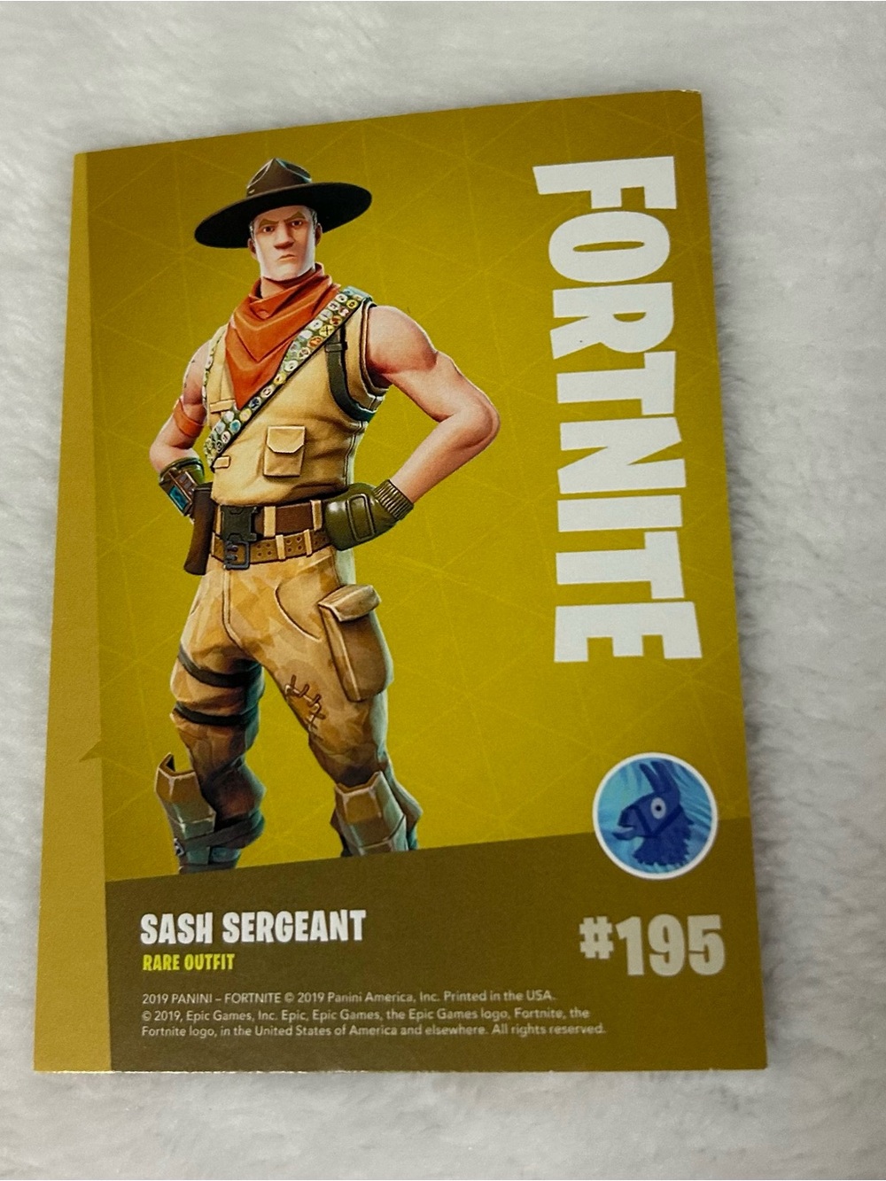 2019 Panini Fortnite Series 1 Sash Sergeant #195 Trading Card